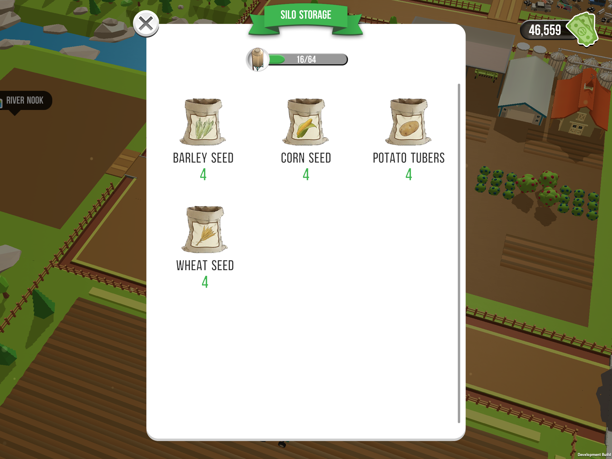 Seed storage on Farmers 2050 free game app