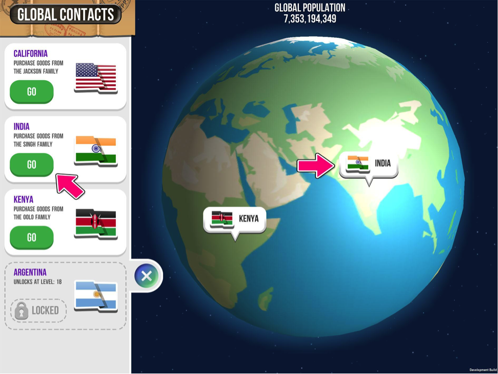 Access Global Contacts on free Farmers 2050 game app